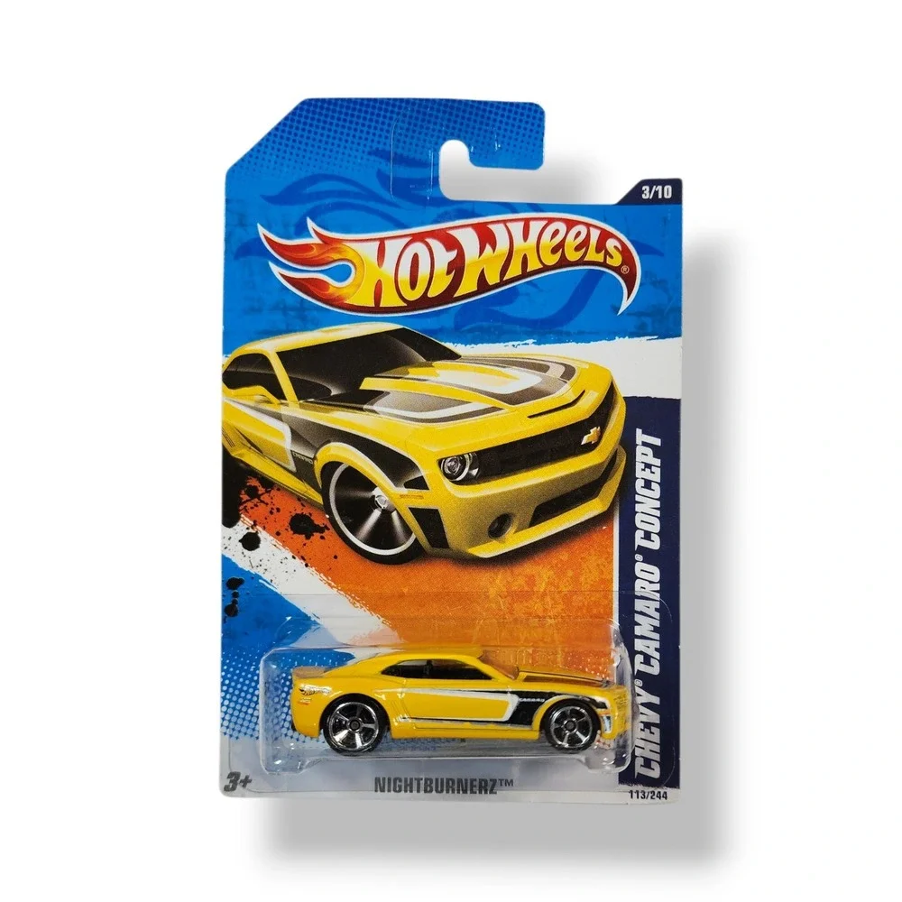 Hot Wheels Chevy Camaro Concept (Yellow) Night Burnerz 113/244 Made‎ In 2010